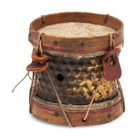 A Miniature Metal Mounted Snare Drum