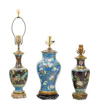 Three Chinese Cloisonné Enameled Vases