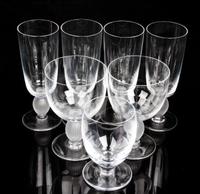 A Partial Set of Lalique Stemware Height of the tallest 6 3/8 inches — SECOND HALF 20TH CENTURY