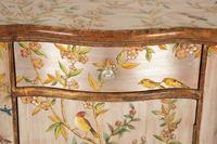 A Silvered and Chinoiserie Decorated Serpentine Console Cabinet