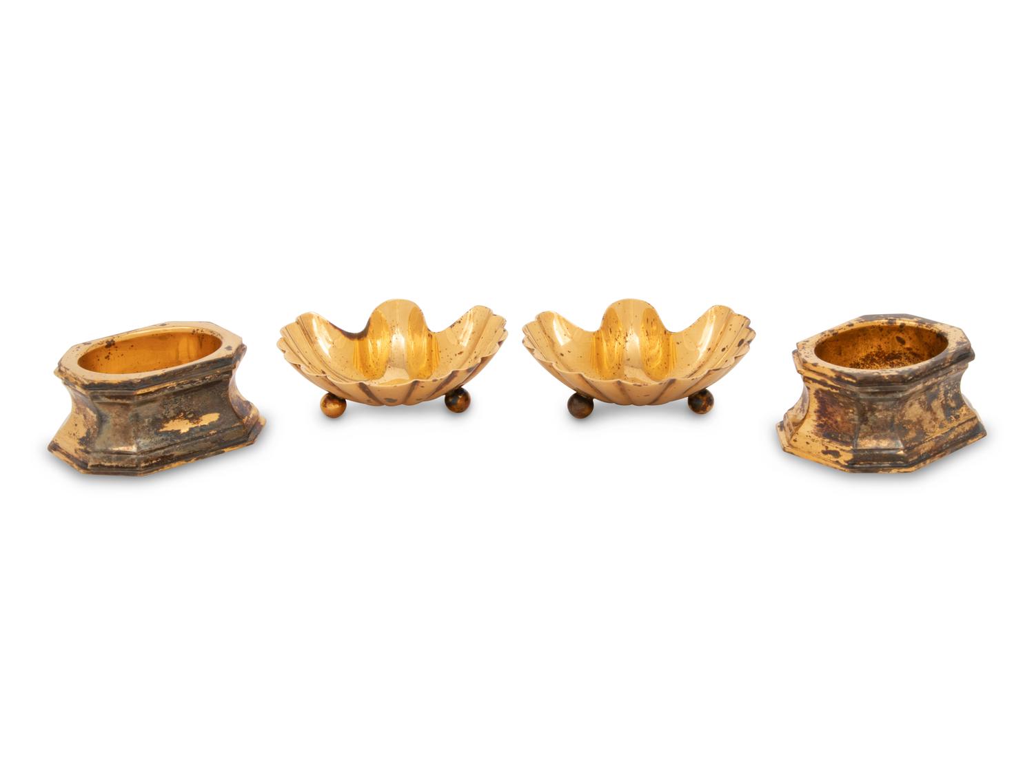 Four Tiffany and Co. Silver-Gilt Salt Cellars