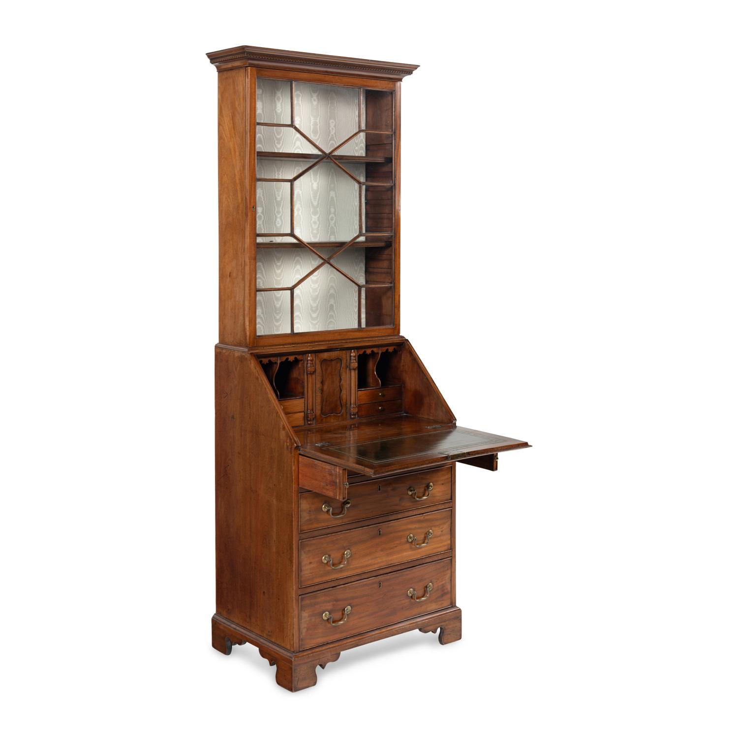 A George III Style Mahogany Bureau Bookcase