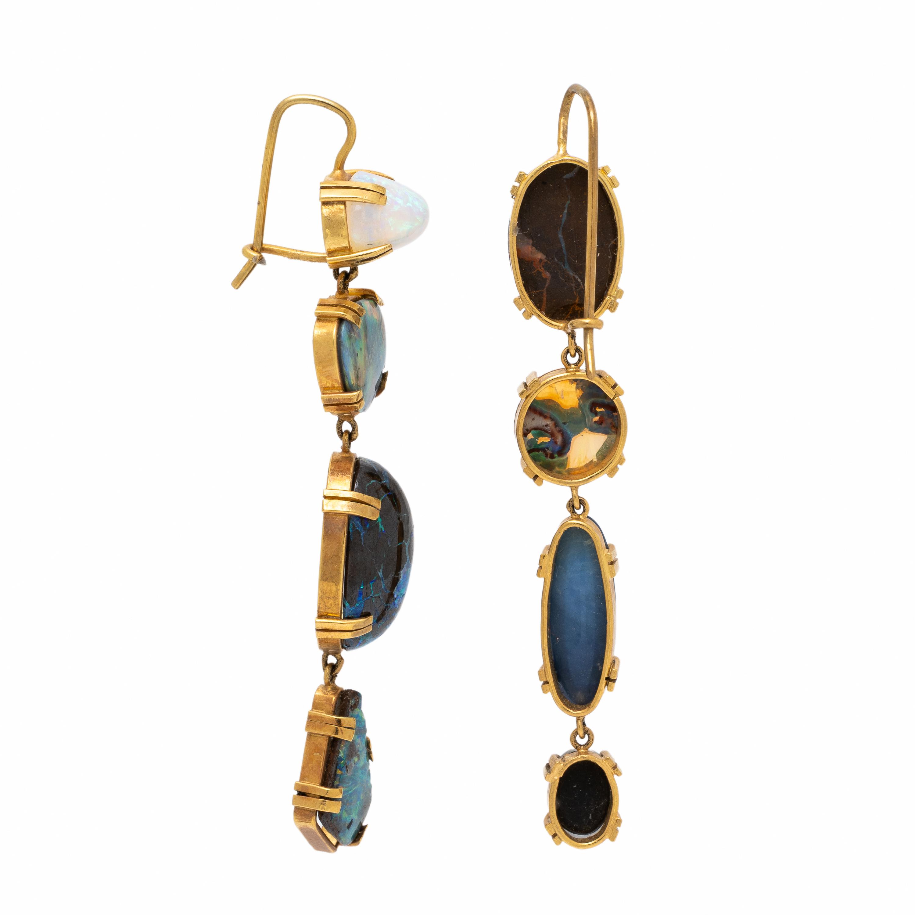 Renee Lewis, Opal and Yellow Gold Earrings