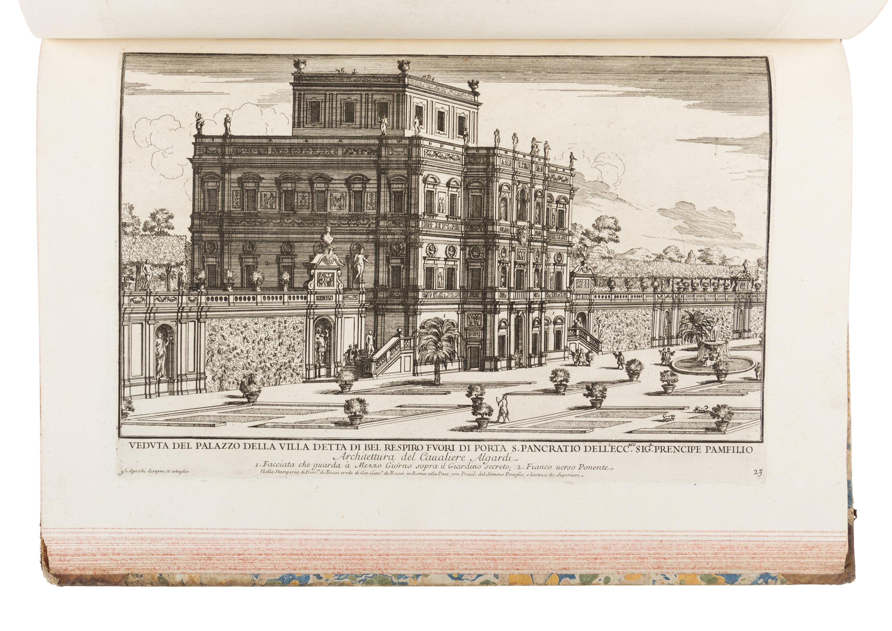 FALDA, Giovanni Battista (1648-1678), Giovanni Giacomo ROSSI (fl. 1650-1691), and Alessandro SPECCHI. Il Nuovo teatro delle fabriche, et edificii, in prospettiva di Roma moderna . Rome: Giovanni Giacomo de Rossi?, ca 1665? - 1739?.