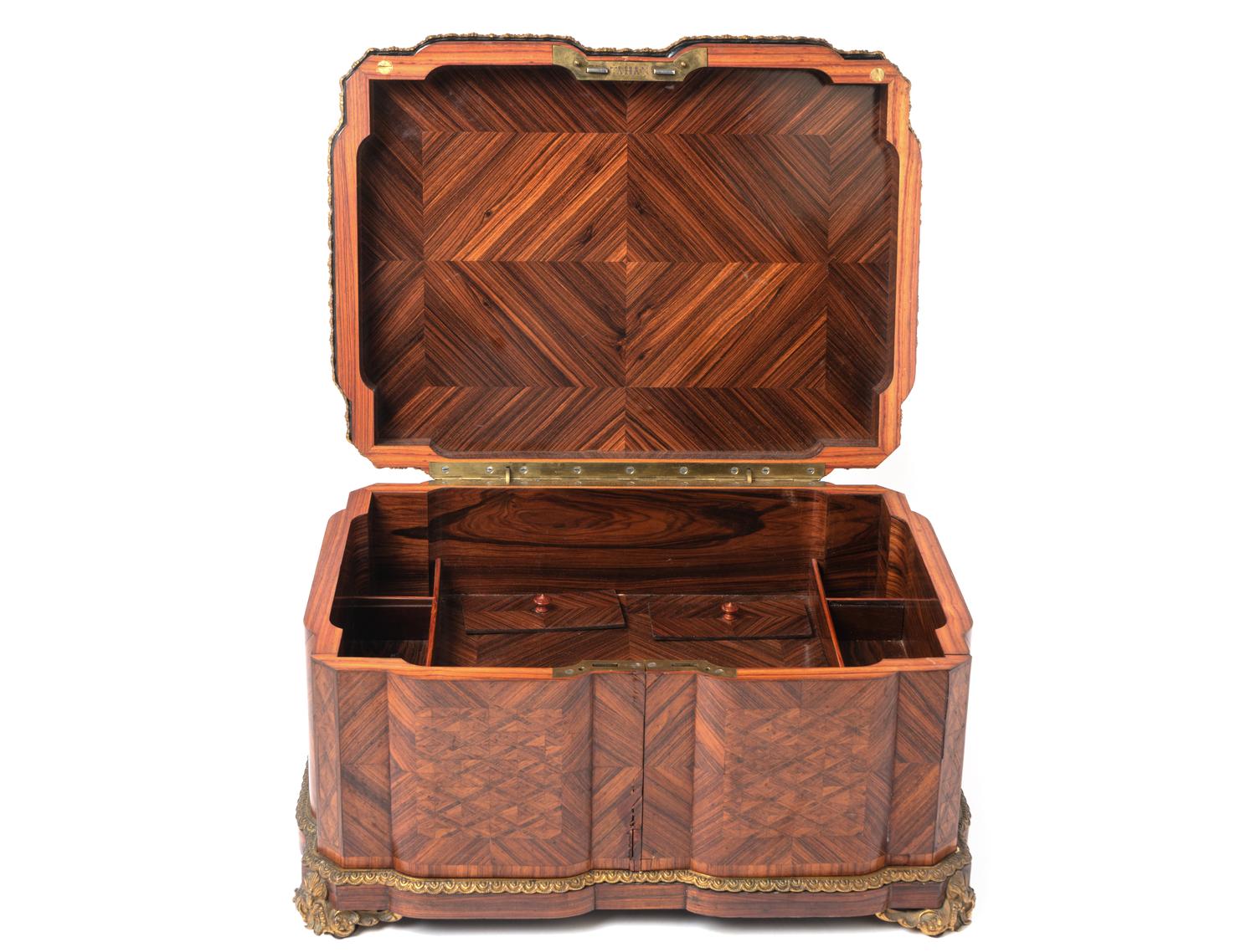 A French Gilt Bronze Mounted Parquetry Writing Cabinet