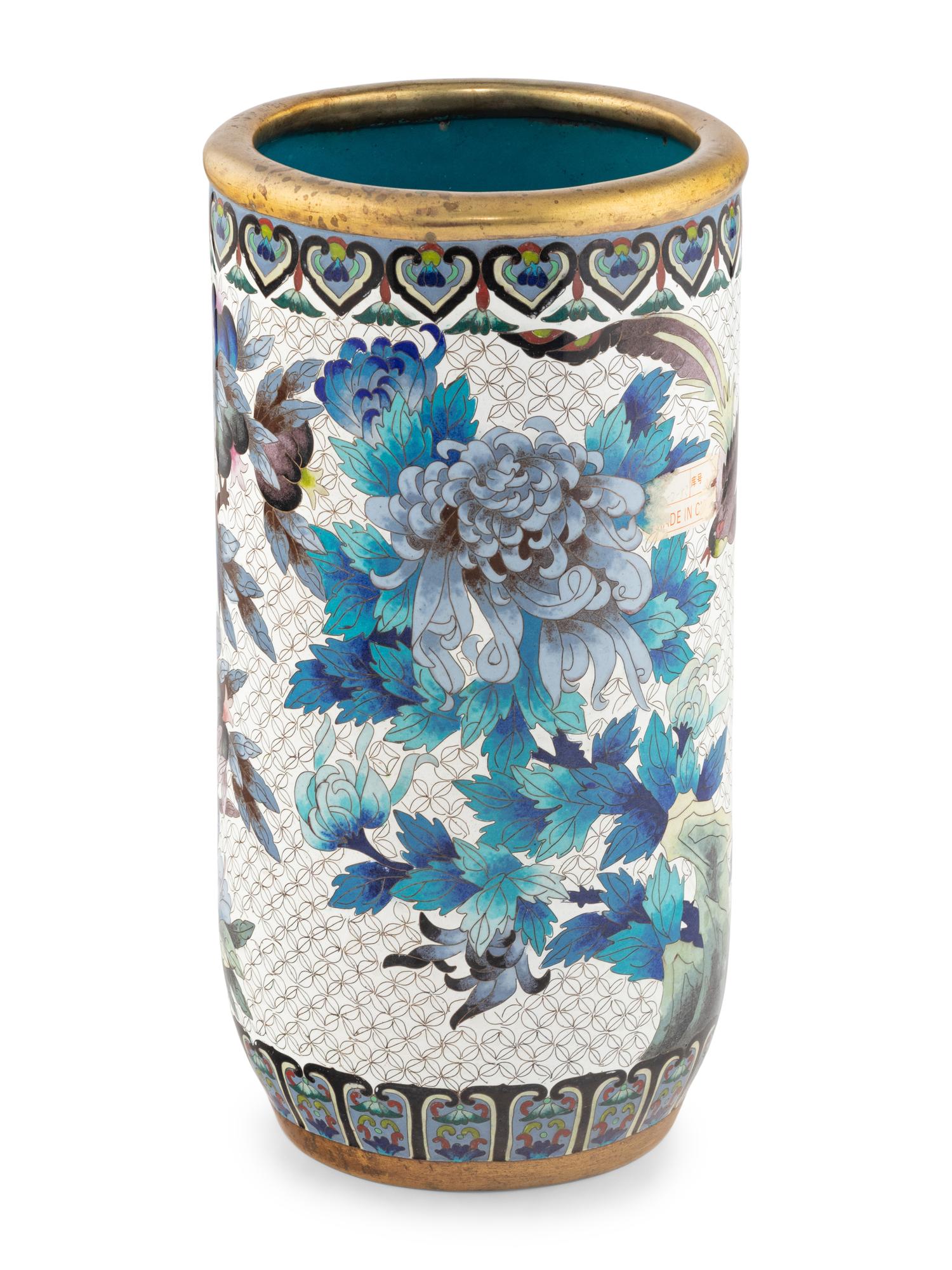 A Cloisonné Umbrella and Stick Stand