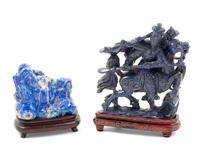 Two Chinese Lapis Lazuli Figures