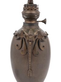 A French Bronze Urn-Form Fluid Lamp Converted to Electricity