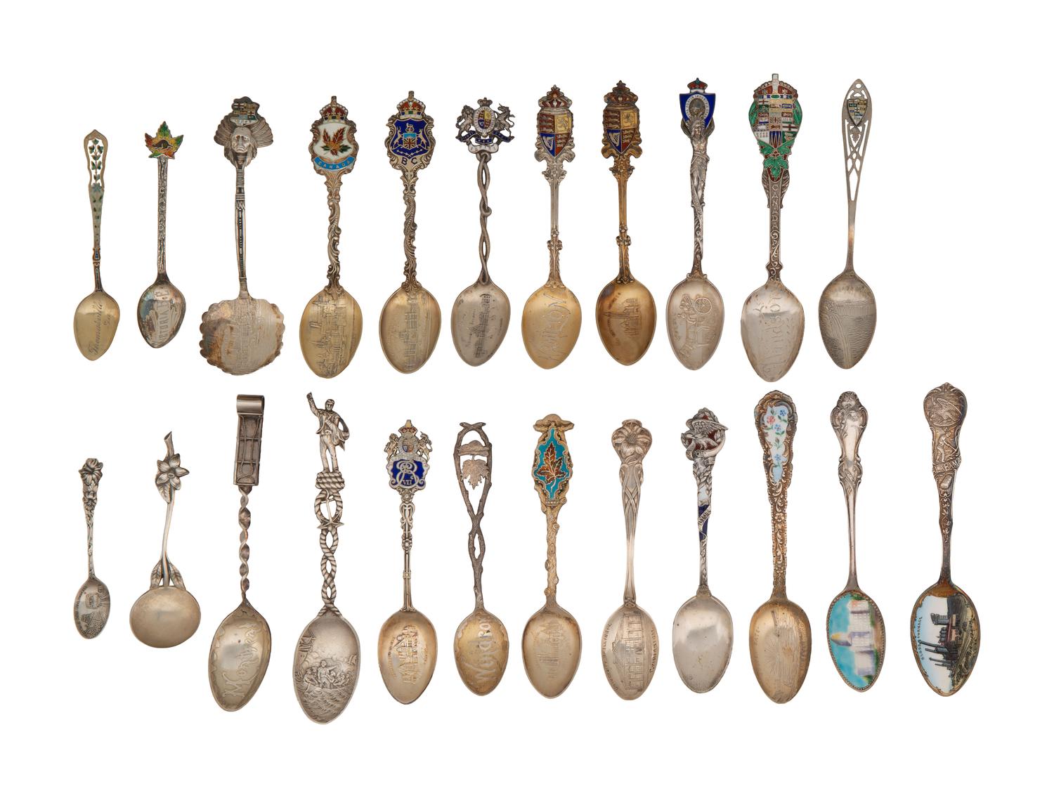 A Collection of Silver Souvenir Spoons