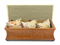 A Biedermeier Satinwood and Leather Storage Bench
