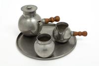 A Norwegian Pewter Four-Piece Tea Service