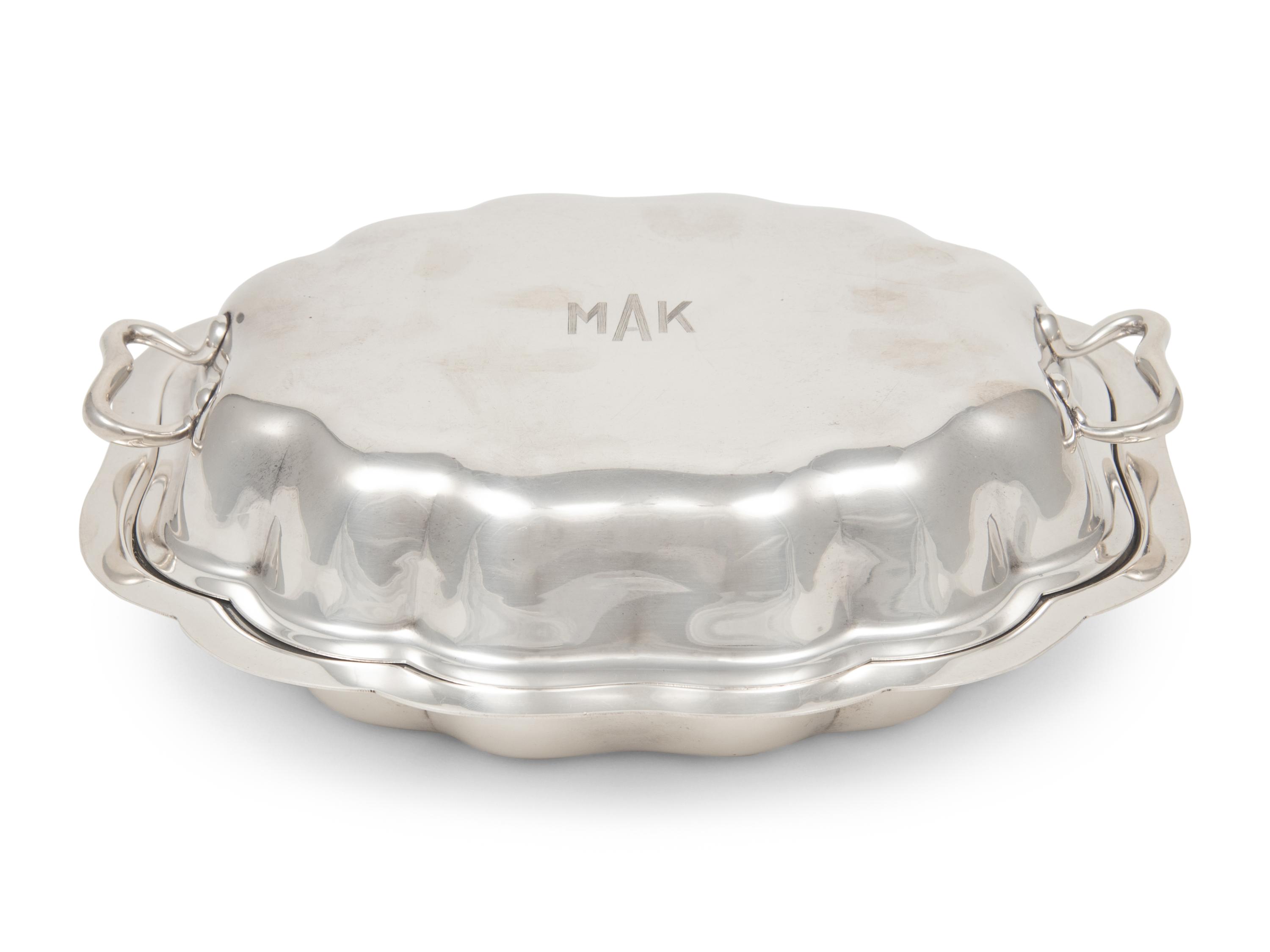 An American Silver Covered Vegetable Dish