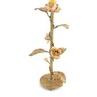 A Pair of Painted Tole Floral Table Lamps