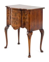 A Queen Anne Style Burl Walnut Dressing Table