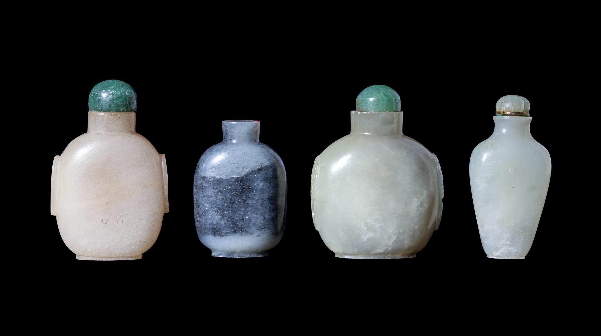 Four Chinese Jade Snuff Bottles