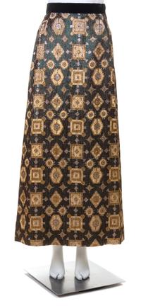 A Graham Price Green and Metallic Evening Skirt, Size 12.