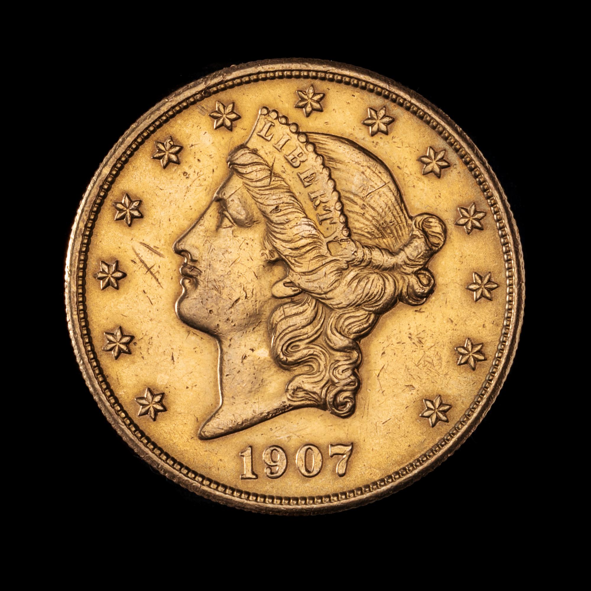 A United States 1907-S Liberty Head $20 Gold Coin