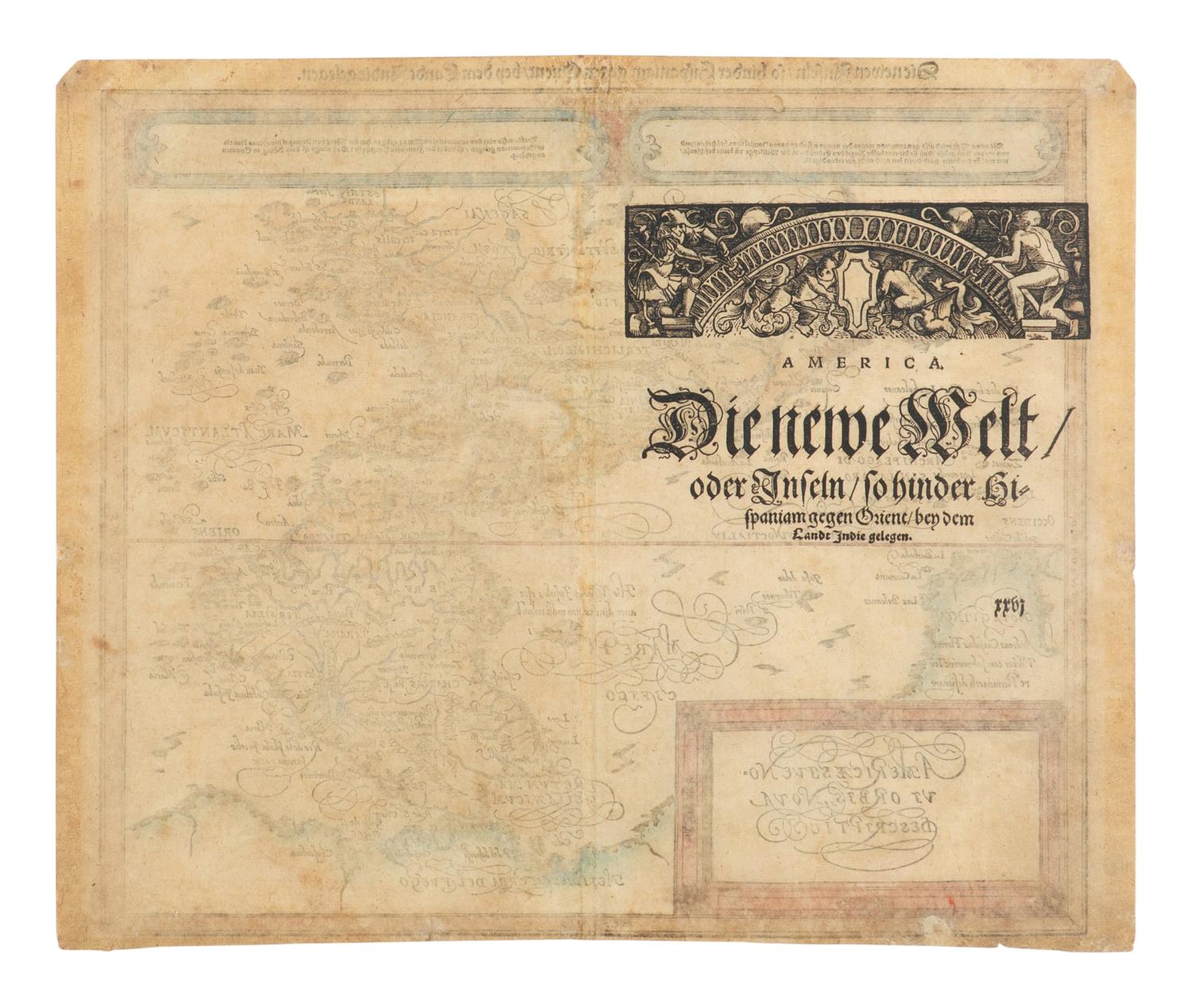 [MAP]. MÜNSTER, Sebastian (1488-1552). Americae sive novi orbis nova descriptio . Basel, ca 1614.