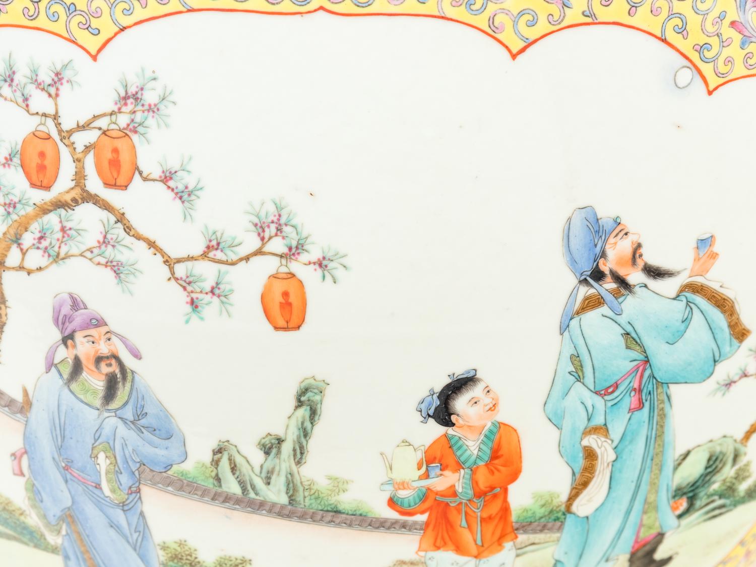 A Pair of Chinese Export Yellow Ground Enameled Porcelain Jardinières