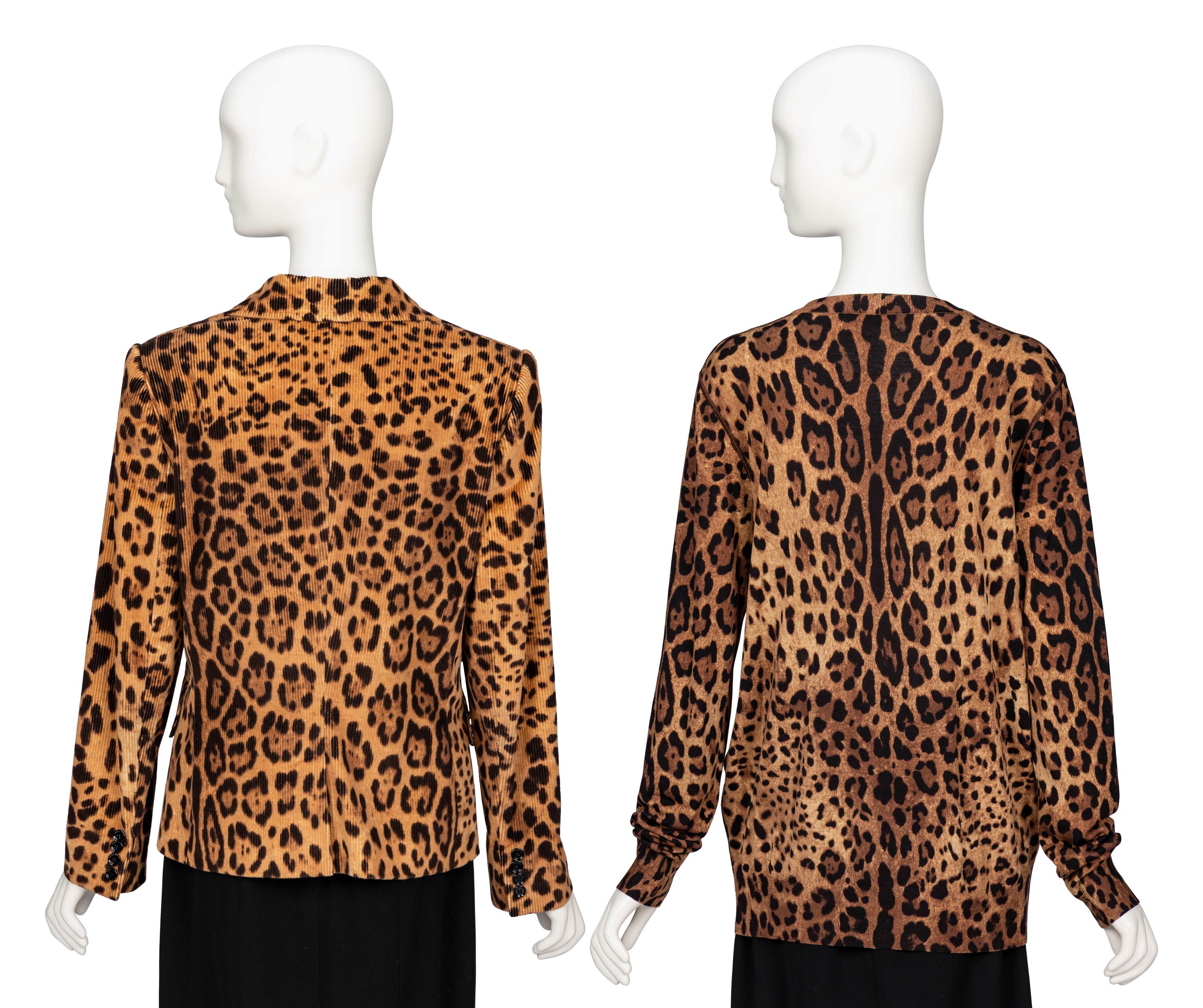 Dolce & Gabbana, Leopard-Print Corduroy Blazer & Cardigan
