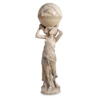 A Continental Carved Marble and Alabaster Figural Lamp