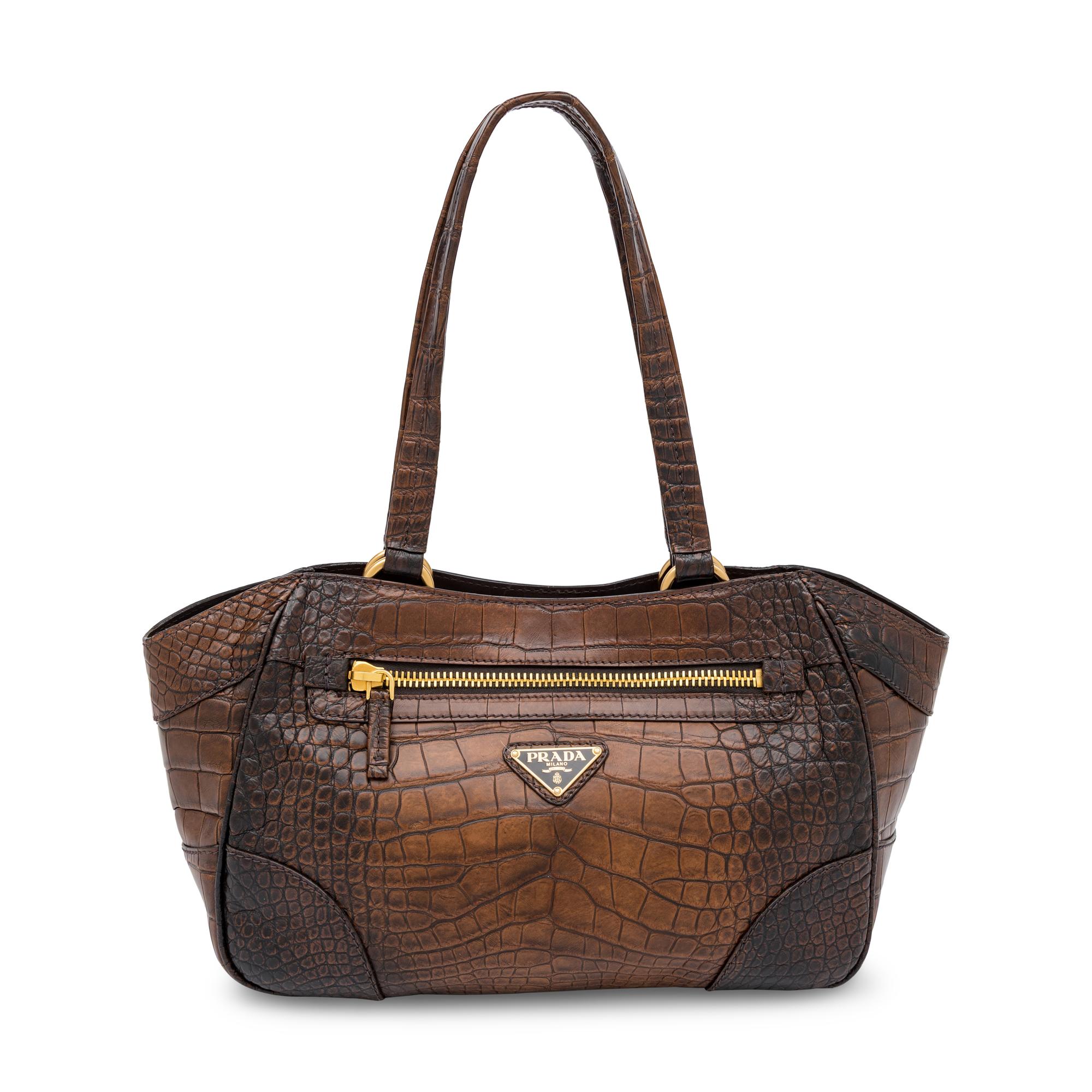 Prada, Tote in Brown Crocodile