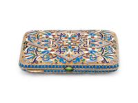 A Russian Silver-Gilt and Enamel Cigarette Case