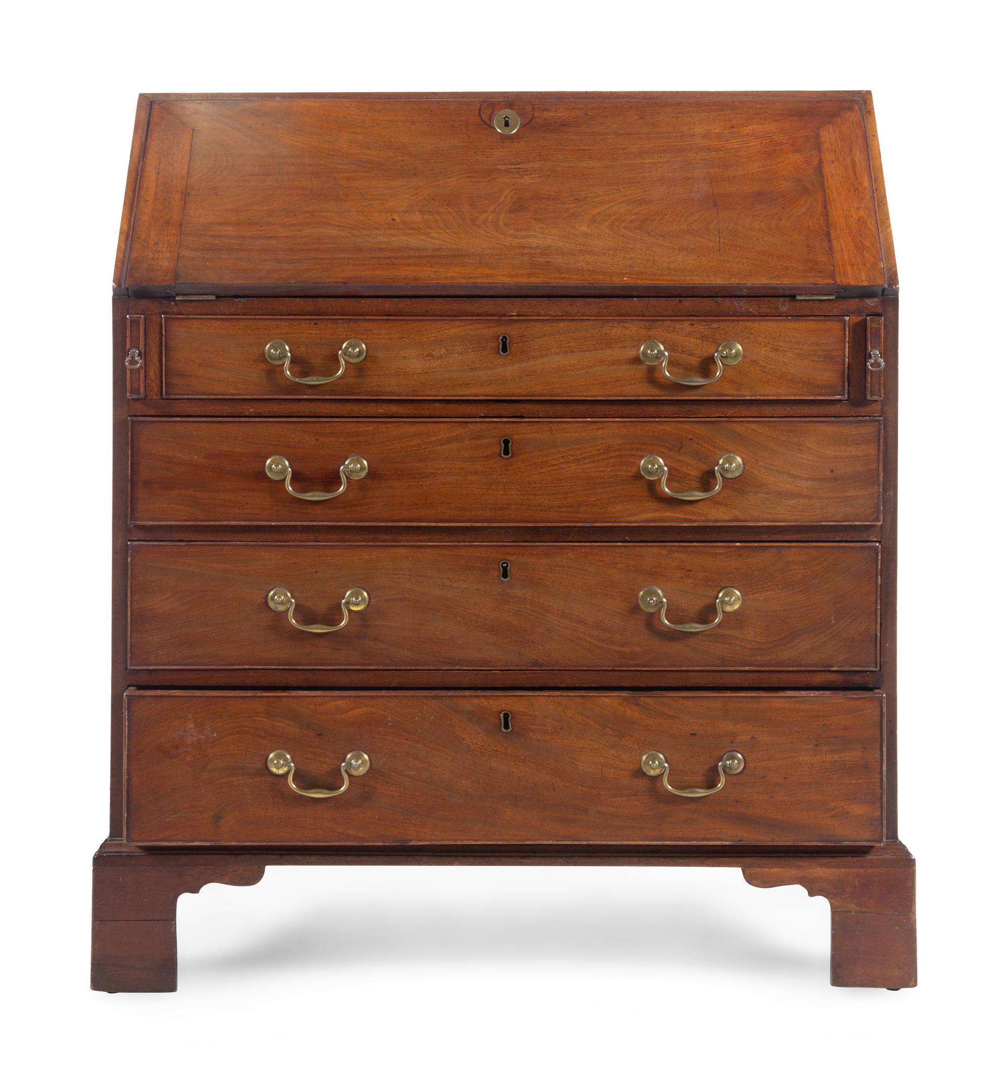 A George III Mahogany Slant-Front Bureau
