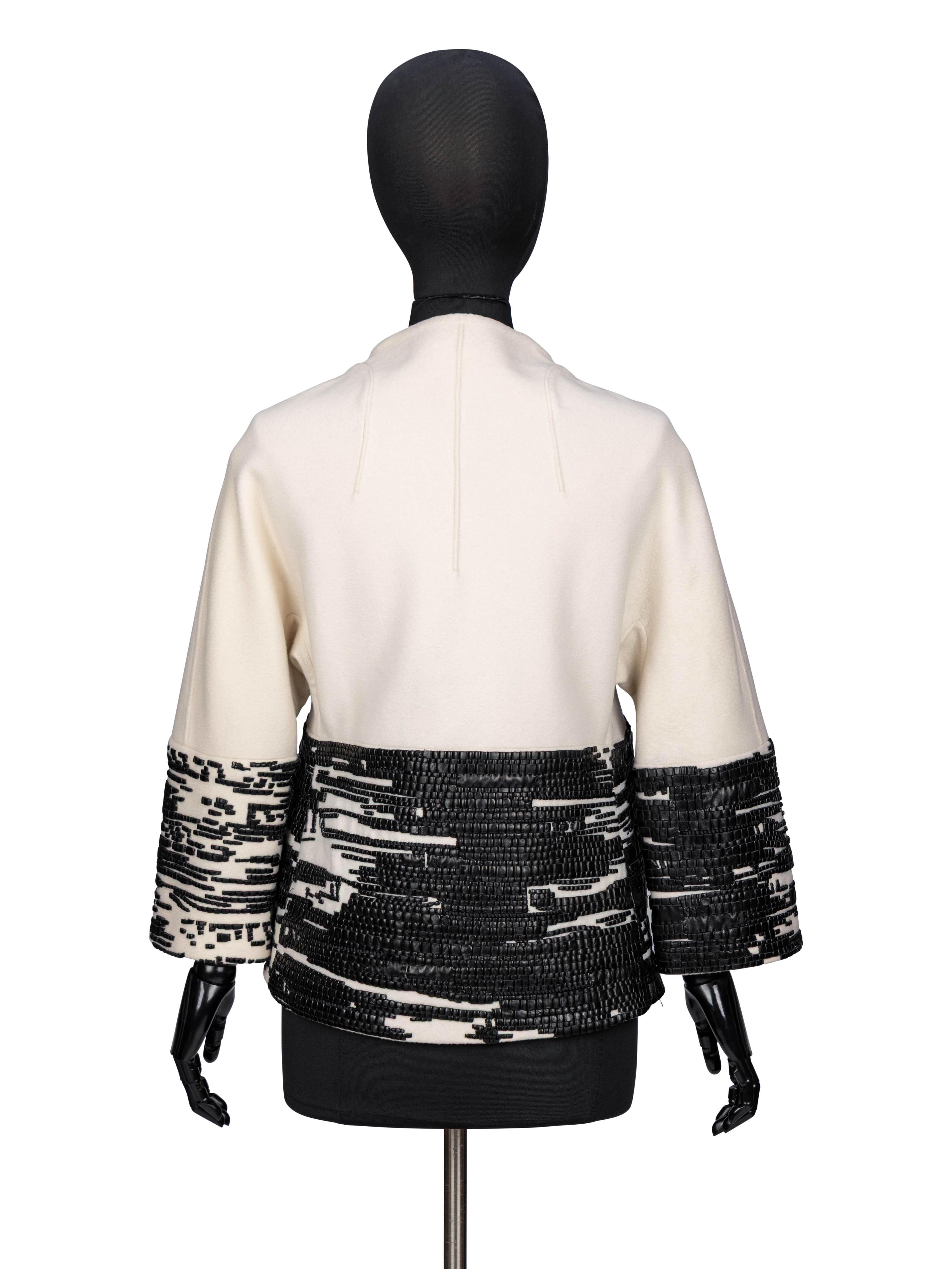 Ralph Rucci, Leather-Embellished Cashmere Jacket