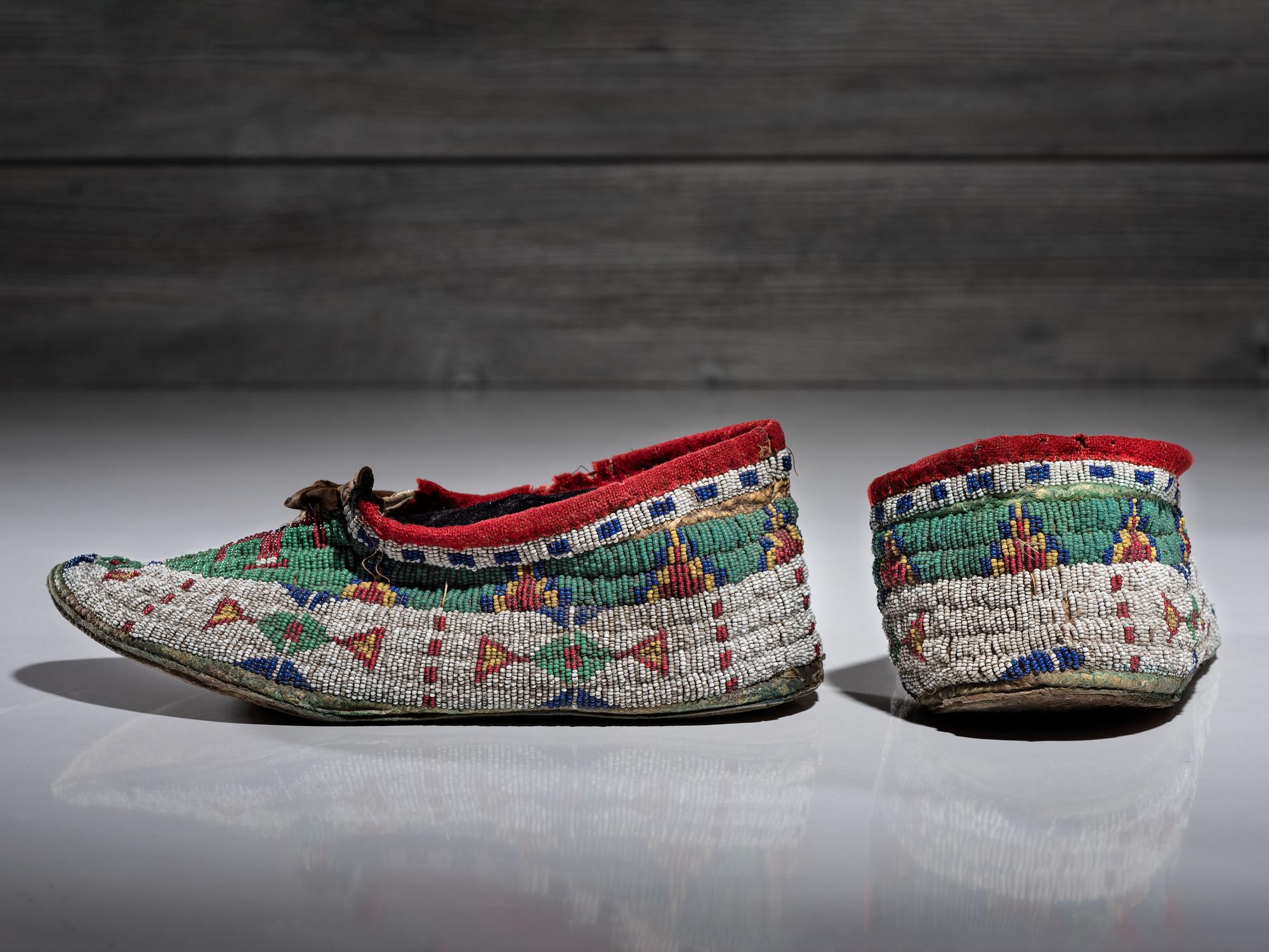 Sioux Beaded Hide Moccasins