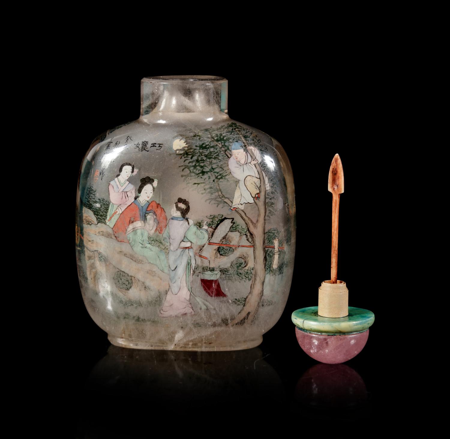 An Inside Painted Rock Crystal Snuff Bottle