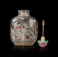 An Inside Painted Rock Crystal Snuff Bottle