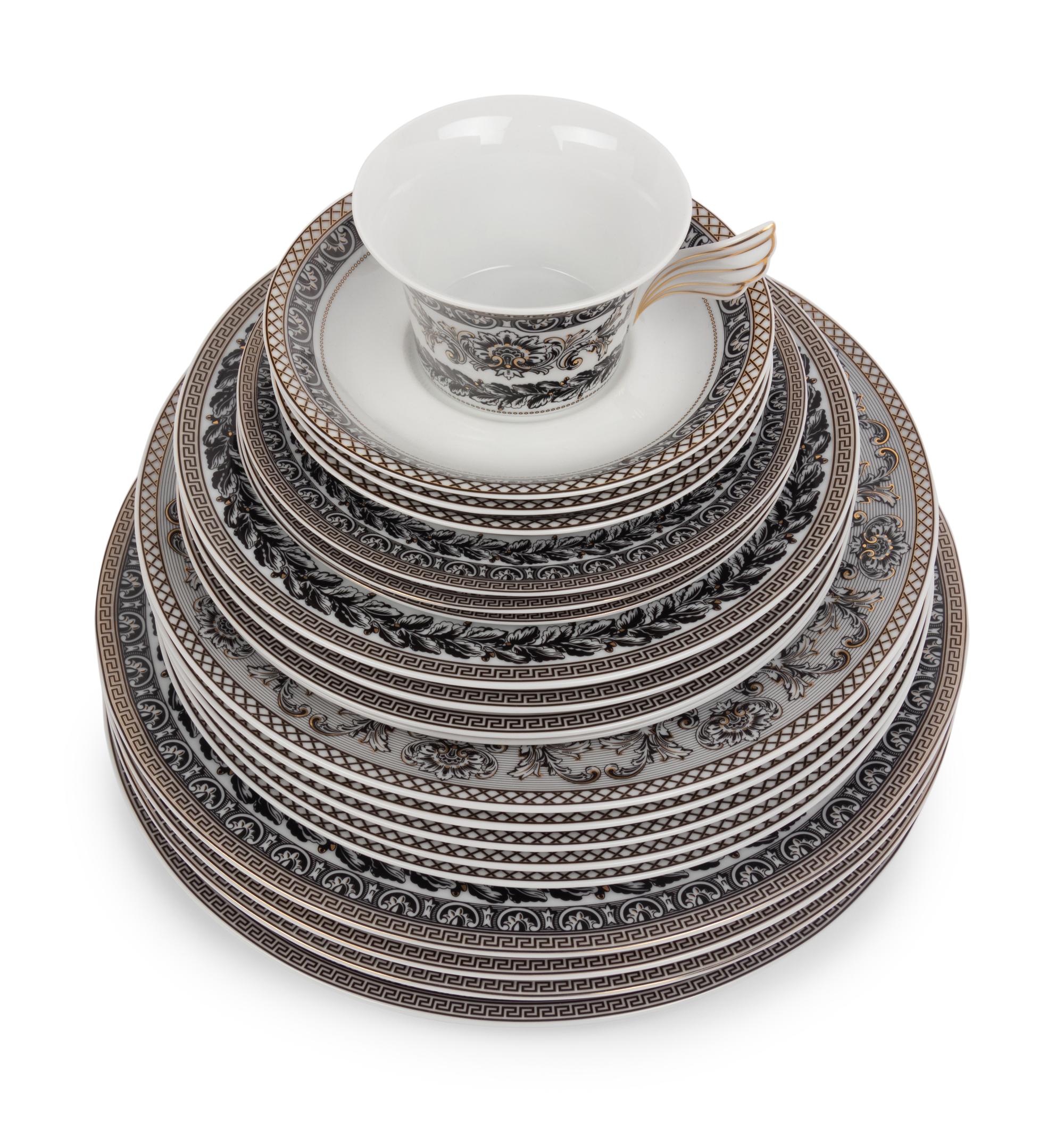 A Group of Versace Marqueterie Porcelain Dinnerware