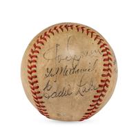 A 1943 Boston Red Sox Partial Team Signed Autograph Baseball (Beckett Authentication Services)