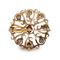 YELLOW GOLD AND DIAMOND SNOWFLAKE PIN