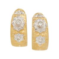 BICOLOR GOLD AND DIAMOND HOOP CLIP EARRINGS