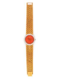 PIAGET, 18K YELLOW GOLD, DIAMOND AND HARDSTONE CONVERTIBLE DIAL WRISTWATCH