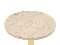 A Pair of Italian Polished Brass and Travertine Side Tables