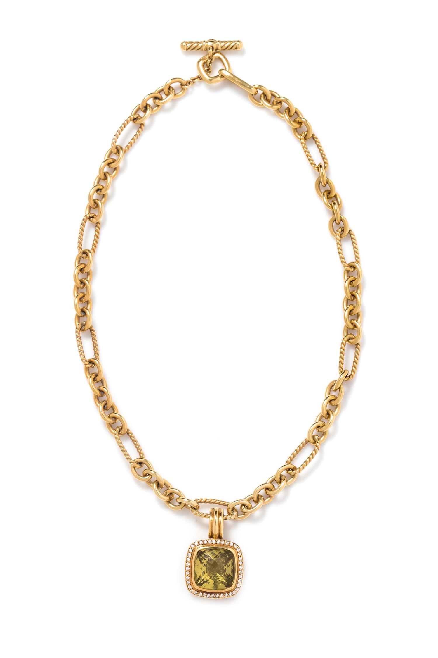 DAVID YURMAN, YELLOW GOLD, CITRINE AND DIAMOND 'ALBION' NECKLACE