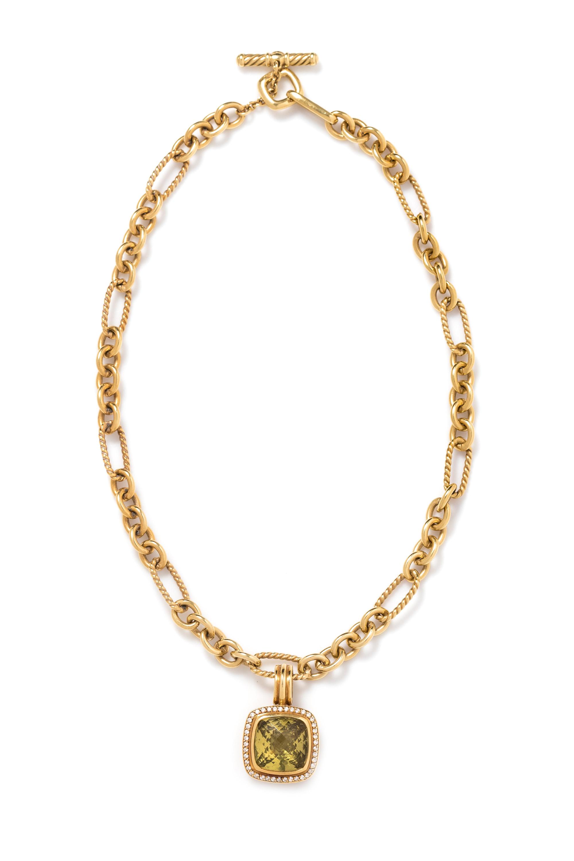 DAVID YURMAN, YELLOW GOLD, CITRINE AND DIAMOND 'ALBION' NECKLACE