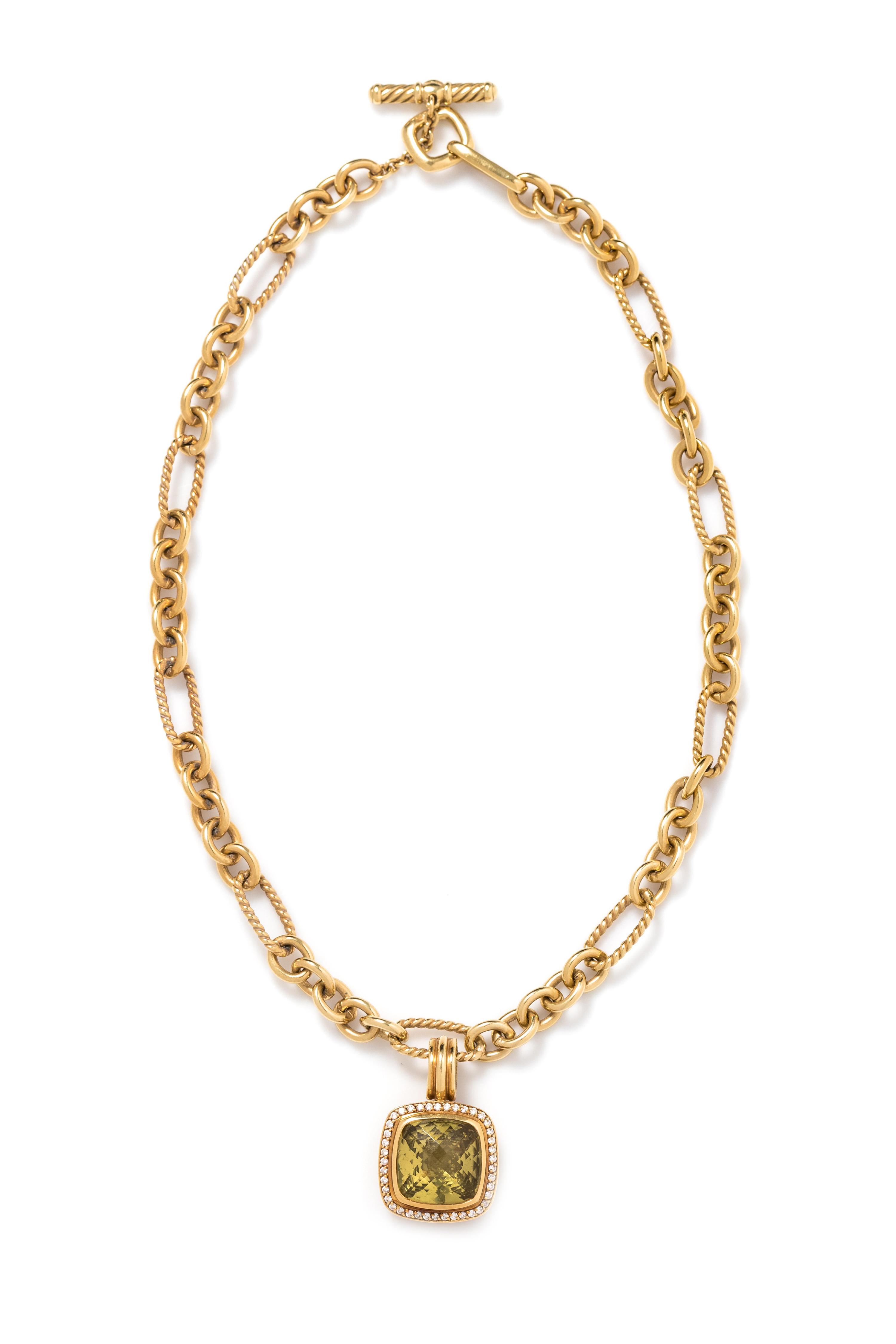 DAVID YURMAN, YELLOW GOLD, CITRINE AND DIAMOND 'ALBION' NECKLACE
