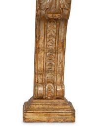 A Pair of Italian Silvered and Giltwood Pilaster Pedestals