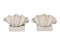 A Pair of Large Synthetic Clam Shells — 20TH CENTURY