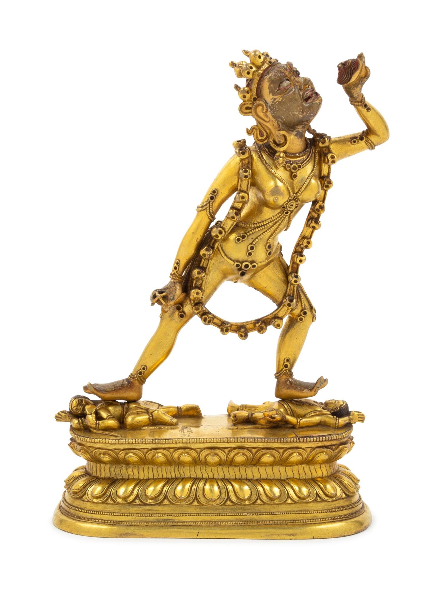 A Sino-Tibetan Gilt Bronze Figure