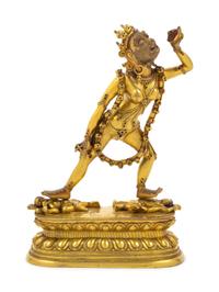 A Sino-Tibetan Gilt Bronze Figure