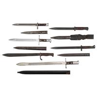 Lot of 6 Foreign Military Bayonets Including: German, Swiss, Austrian & Czech