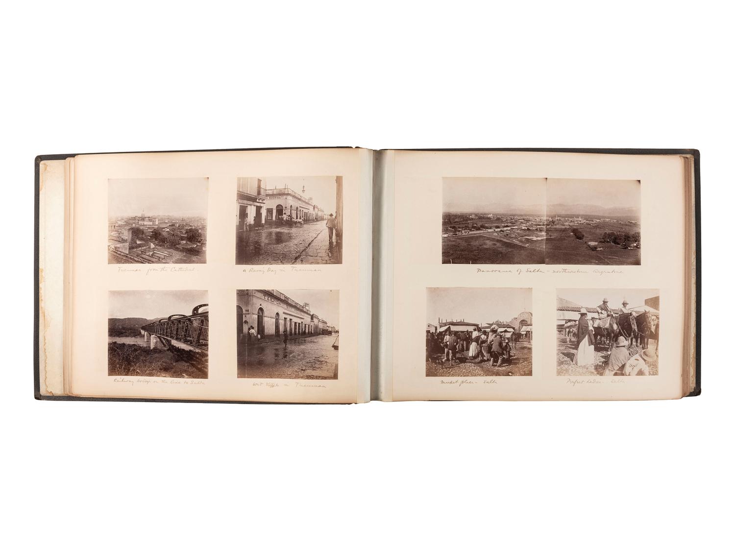 [EARLY PHOTOGRAPHY]. 3 albums documenting international travel. Ca 1892-1898.