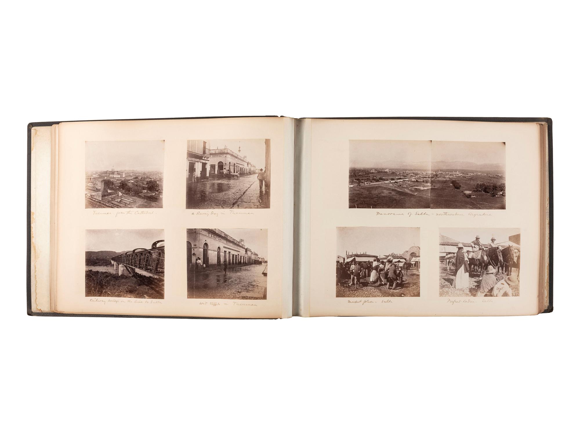 [EARLY PHOTOGRAPHY]. 3 albums documenting international travel. Ca 1892-1898.