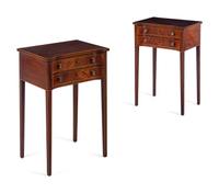 A Pair of Kittinger Federal Style Mahogany Side Tables