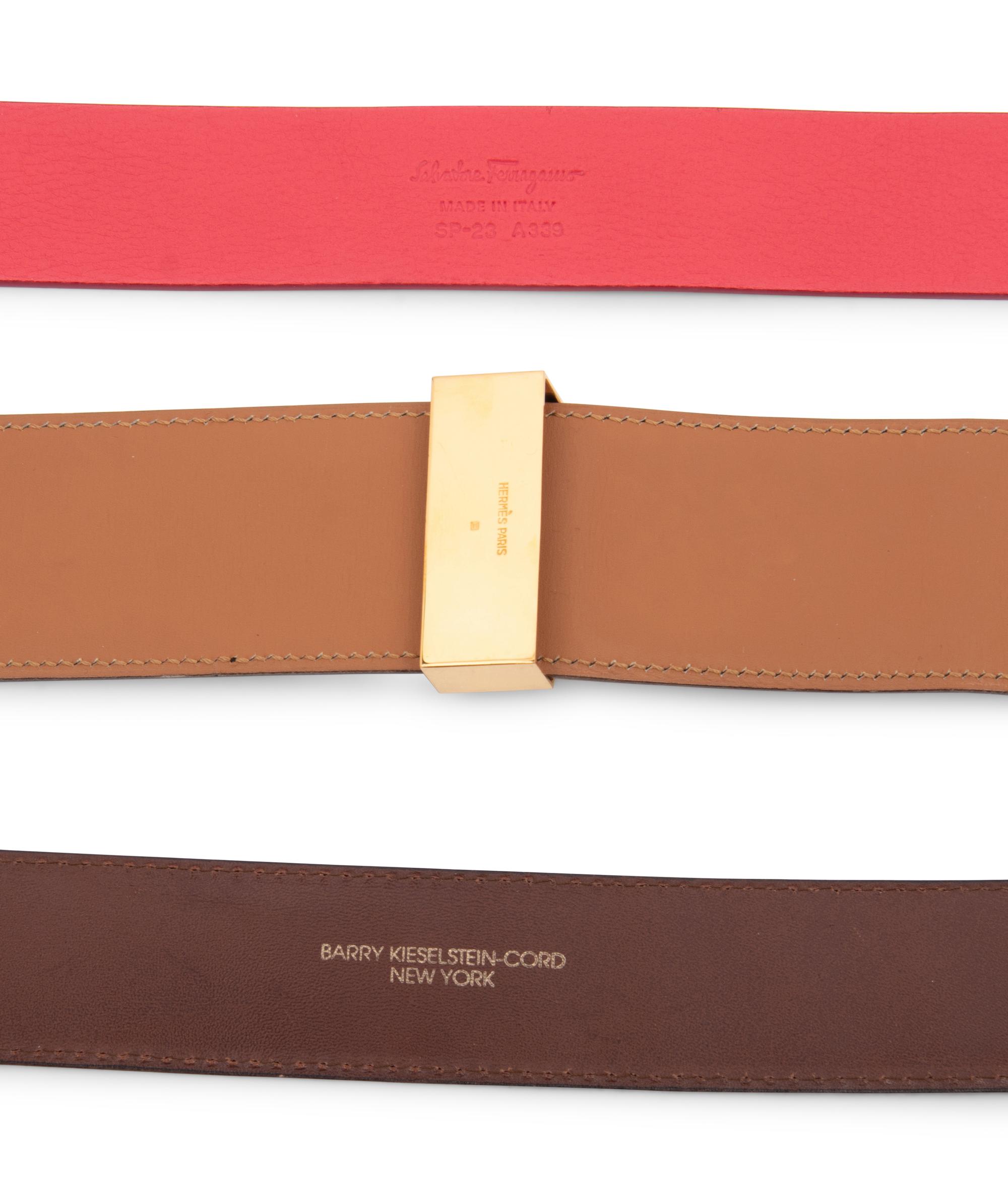 Three Designer Belts: Keiselstein-Cord, Ferragamo, Hermès, 1987 - 2000s